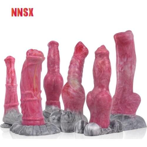 NNSX Gory Raw Meat Color Dog Dildo masturbator Anal Plug Tools Penis Intimate Toys toys for adults 18 Sex shop dildosex toy