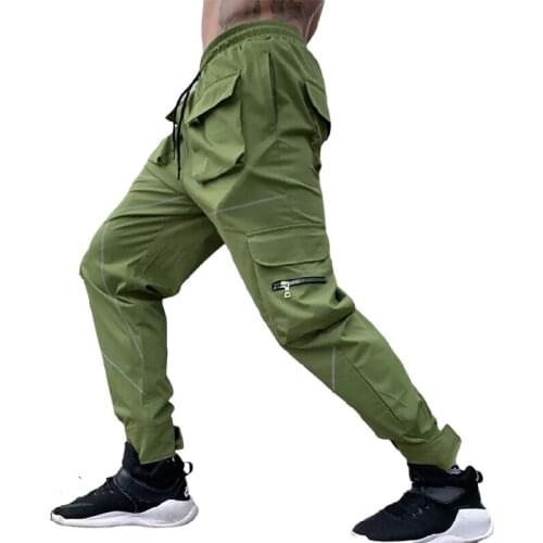 Cargo Pants 2021 New Men Sports Casual Pants Trendy Loose Straight Reflective Running Training Trousers Joggers Pants For Men