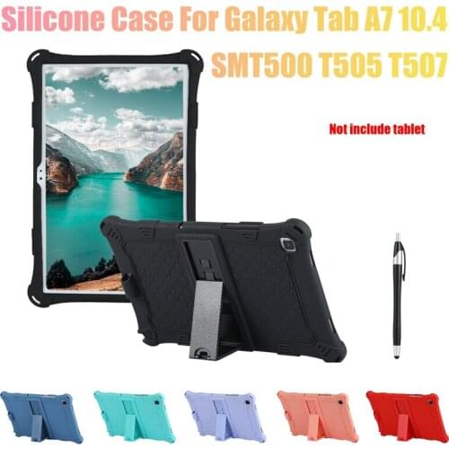 HOT-Tablet Case For Samsung Galaxy Tab A7 10.4 Tablet SMT500/T505/T507 Silicone Case Tablet Stand With Pen For Office