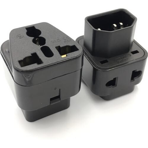 Black White 250v 10a Copper IEC320 C13 C14 Receptacle PDU UPS outlet convert connector wdi-320 2 in 1 power adapter plug