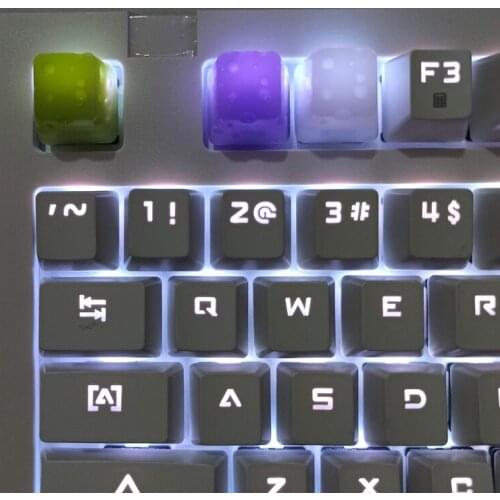 D08B Gaming Keycaps Durable Cheese Resin Keycap OEM Profile R4 Personality Design Key for RGB Mechanical Keyboard