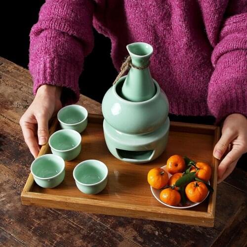 Ceramic wine set liquor dispenser decanter Japanese style elegant health care home wine set