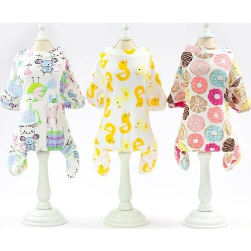 Pet Dog Jumpsuit Pajama Clothes Chihuahua Pomeranian Pajamas Overalls Home Pajamas Puppy Cat Print Clothing for Dog pyjama chien