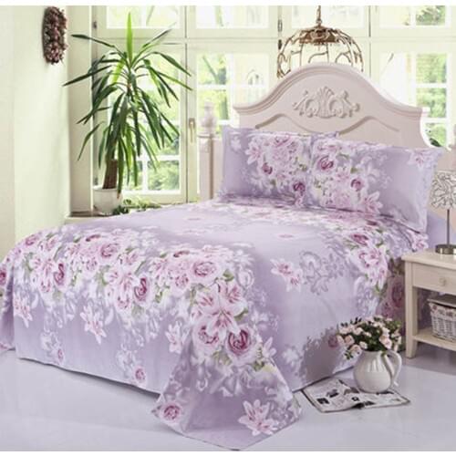 Beauty Floral Printing Flat Sheet For Single Double Bed Children Adults Bedroom Use Flat Bed Sheet (No Pillowcase) XF337-1 40