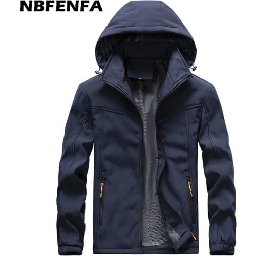Mens Jackets Windbreaker Solid Coats Men Clothing 5XL Waterproof Windproof Hooded Male Hiking Spring Autumn Men Outwears LX042