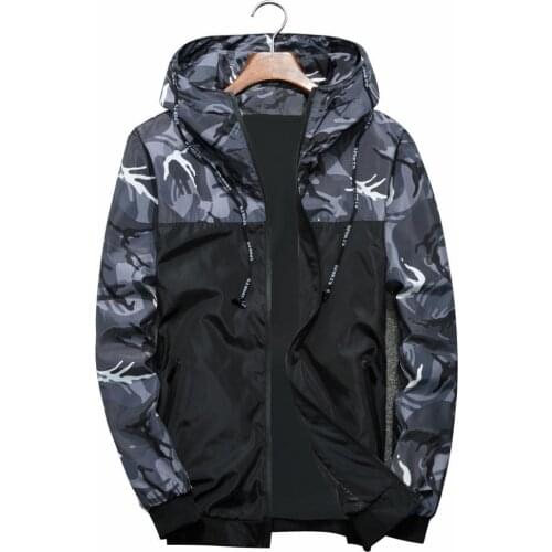 Jackets Autumn Men Casual Camouflage Print Long Sleeve Zipper Hoodie Sports Jacket Coat