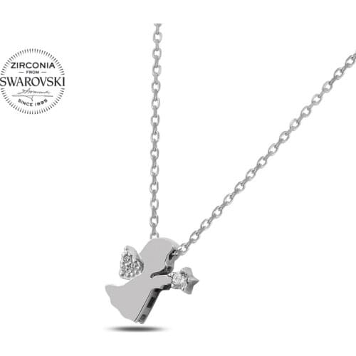 KUTAYDAN Swarovski Zirconia Stone Fairy Pendant 925 Sterling Silver