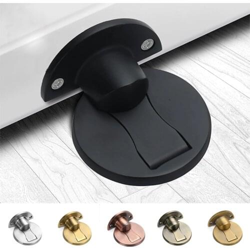 304 Stainless Steel Magnet Door Stops Magnetic Door Stopper Non-punch Door Holder Hidden Doorstop Furniture Door Hardware