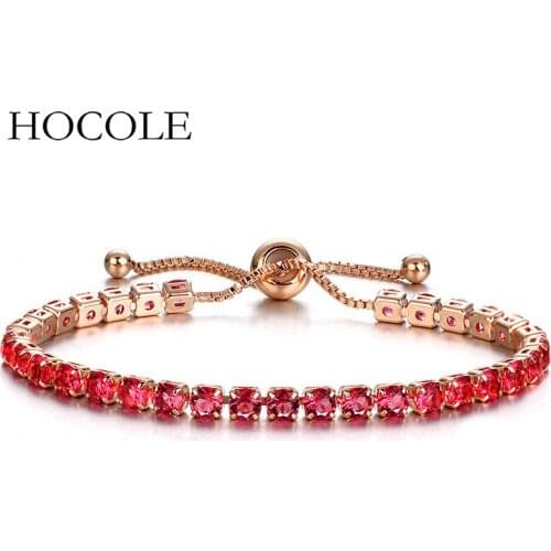 Fashion Multicolored Rhinetsone Charm CZ Crystal Bracelets For Women Tennis Bangles Wedding Party Jewelry Pulseira Femme Bijoux