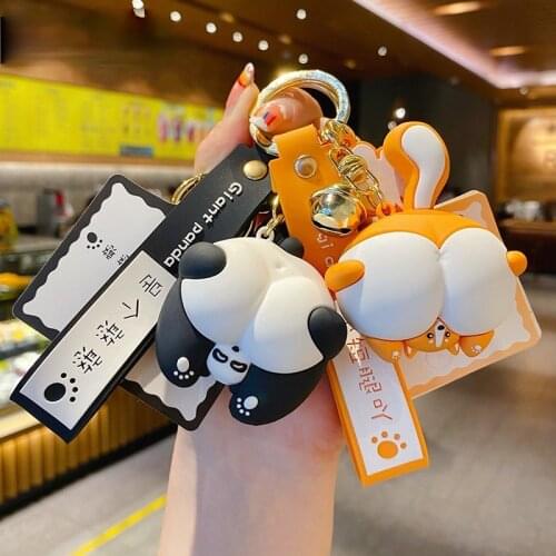 Fashion Cartoon Cute Butt Anime Key Chain Trend Creative Car Charm Key Chain Couple Fun Bag Mobile Phone Accessories Key Chain