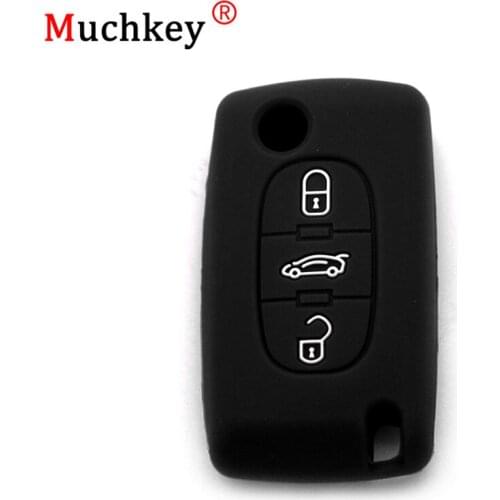 Muchkey Remote Car Key Silicone Cover Case For Protect Skin Floding Key Fits For Citroen