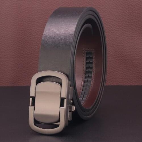 High quality Glossy Automatic buckle gentleman Formal wear man belt designer luxury brand genuine leather casual ceinture