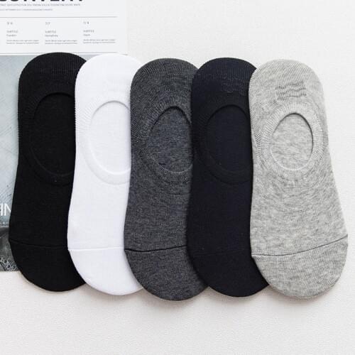 10pcs=5 Pairs/Lot Summer Men Cotton Ankle Socks for Mens Non-slip Silicone Solid Animal Short Socks Male Sock Slippers Meias