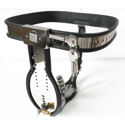 NEW Stainless Steel Male Mirror Chastity Belt with Cock Cage and Anal Butt Plug Adjustable Belt Strap chastity belts for boys
