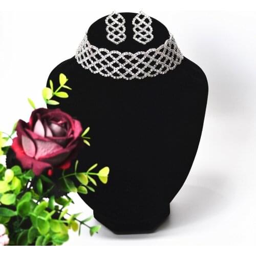 Luxury Shiny Rhinestone Collar Ladies Wide Neck Chain Necklace Crystal Jewelry Accessories Gifts Prom Banquet CORUIXI HNH959