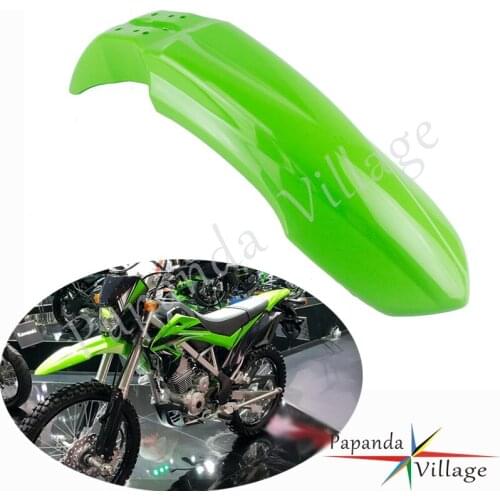 Green Motorcycle Off Road Enduro Mudguard Dirt Bike Motocross Plastic Front Fender For Kawasaki KLX150 10" 14" 16" Front Wheel