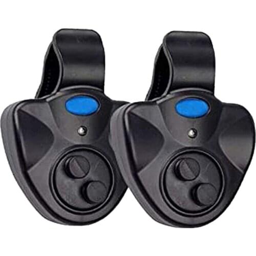 Fishing Alarm 2Pcs Fishing Bite Alarm Sensitive Electronic Fishing Rod Bite Indicator LED Light Fishing Alarm