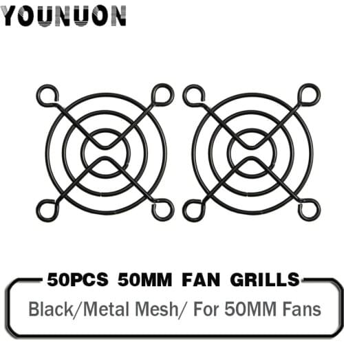 50PCS Black 50mm 5cm Fan Grills Metal Mesh Finger Guard Protective Net Fan Grill for Cooling Fans 50mmx50mm