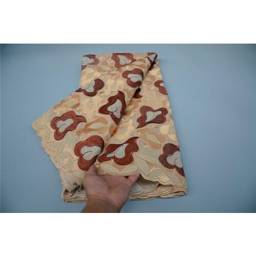5 Yard Swiss Fabric Latest Embroidery African 100% Cotton Voile Lace Popular Dubai Style For wedding Party CLP-716