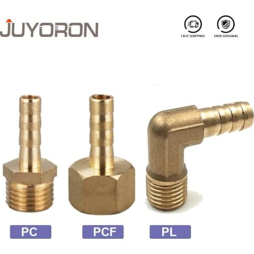 Pagoda connector 6 8 10 12 14mm hose barb connector, hose tail thread 1/8 1/4 3/8 1/2 inch thread (PT)brass water pipe fittings