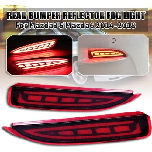 Red lens LED Rear Bumper Reflector fog Light Lamp For Mazda 3 5 Mazda 6 2014-2018