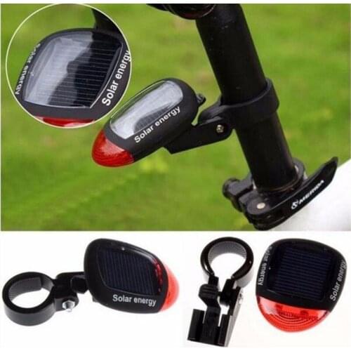 LED Rear Flashing Tail Light for Bicycle Cycling Lamp Safety Warning Flashing Light Accessories Bike Light Solar Powered