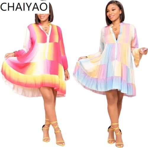 TK6193 Wholesale New Fashion Ladies Off Shoulder Tie-dye Gradient Holiday Maxi Dresses Women