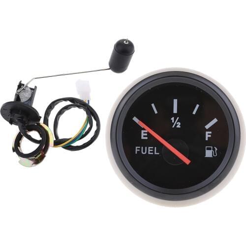 2 Inch 52mm 9-32V Pointer Fuel Tank Level Gauge Meter Indicator 33-240ohm With Sensor Kit - Waterproof - Black