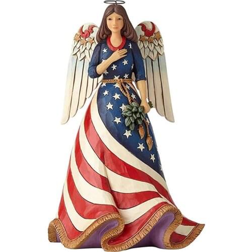 US Independence Day Female Angel Decoration 4th of July Resin Patriotic Angel Ornaments Doll Creative Home Decor Ornaments