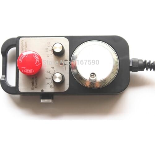 5V 12V 24V Universal CNC Router Hand Wheel 4 Axis MPG Pendant Handwheel for Mitsubshi Emergency Stop Siemens FAGOR GSK PLC
