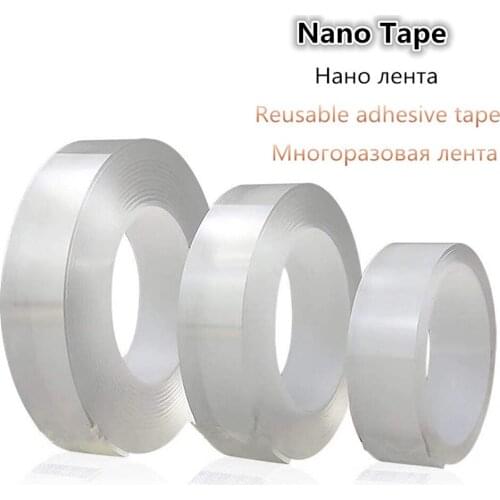 Thicken Nano Tape Waterproof Double-Sided Adhesive Reusable Transparent Nano Traceless Tape Kitchen Cabinets Glue Gadgets