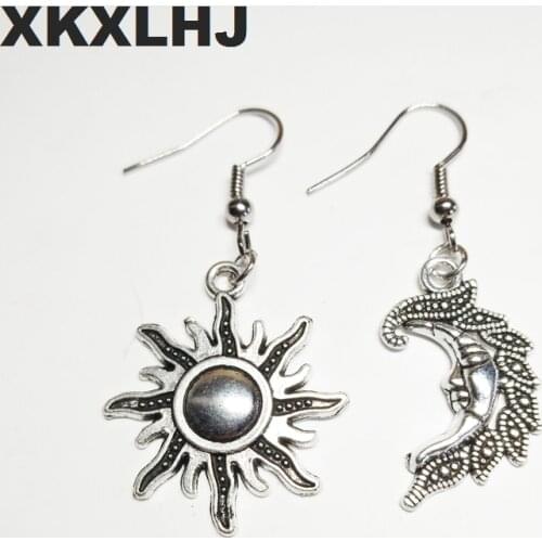 XKXLHJ 2018 New Sun and moon earrings,sun and moon jewellery,wiccan jewelry,sun earrings,moon