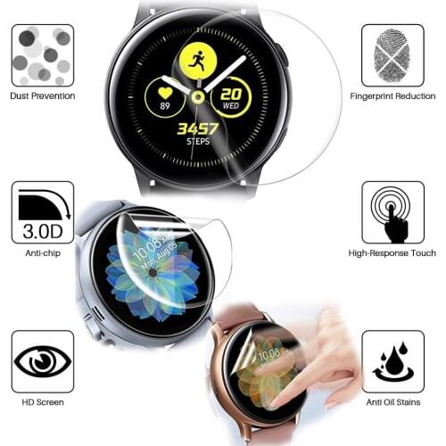 Protective HD Film for Samsung Galaxy Watch Active 1 2 44mm 40mm watch Screen Protector Active2 Clear TPU Soft Ultra-thin Full