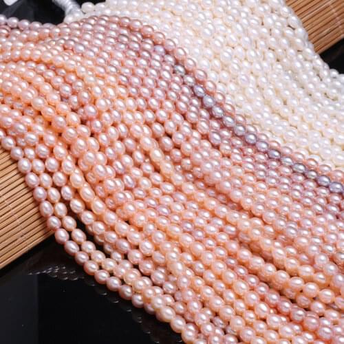 New AAA natural freshwater pearl white and pink irregular pearl beads used for jewelry making DIY bracelet necklace Size 4-5mm