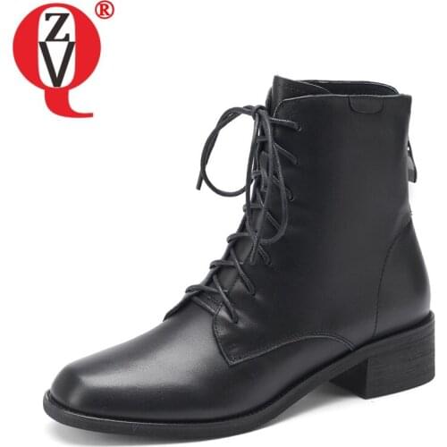 ZVQ Women winter Retro Leisure short boots Round Toe Solid color office lady Fashion New Style Concise Comfortable Mature soft