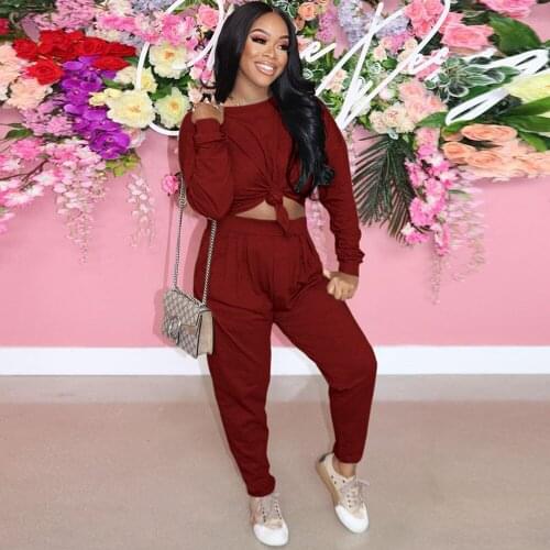 Womens Tracksuit Activewear Full Sleeve Loose T-shirt and Jogger Sweatpant Fashion Draped Two Piece Pant Suit Female Outfits