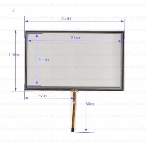 ZhiYuSun 192mm*116mm KDT-6259 8inch 4-wire resistive touch panel for Car DVD, 192*116 GPS Navigator screen glass