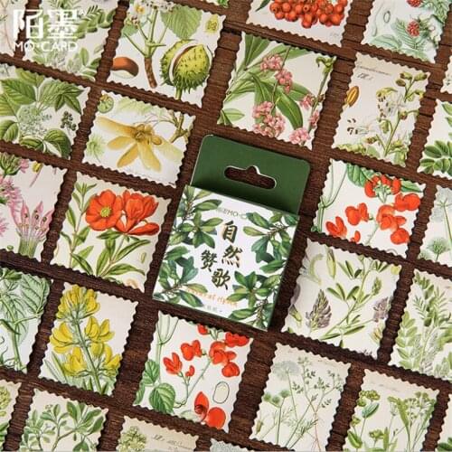 20packs wholesale Nature Praise Diary Handmade Adhesive Paper Flake Label Sticker Scrapbooking 65*45mm