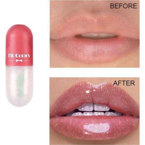 3PCS Mini Capsule Plumper Lip Gloss Reflective Luster Moisturizing Smoothing Lip Lines Immediately Plump Lips Care Comestics Set