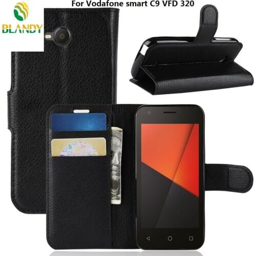 50pcs/lot For Vodafone smart X9 N9 lite Lychee Wallet Leather cover Case For Vodafone Smart First 7 VF200 C9 VDF 320 N8 E8 V8