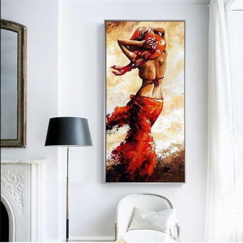 Abstract African Woman Oil Paintings Print On Canvas Sexy Black Woman Body Canvas Wall Art Prints Wall Pictures For Living Room