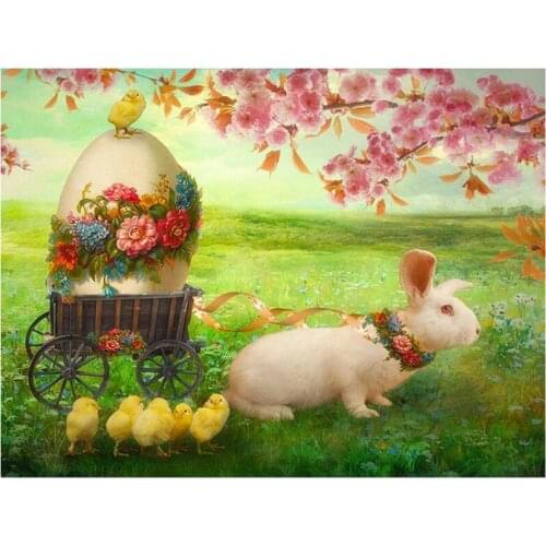 DIY Diamond Embroidery rabbit egg Cross Stitch Animal 5D Square/Round Diamond Painting Full Display Rhinestones Decor Home YG557