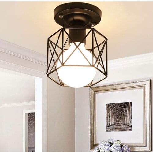 American rural brief ceiling lights European geometric iron E27 LED lamp for porch gallery pavilion vestibule bedroom TM010