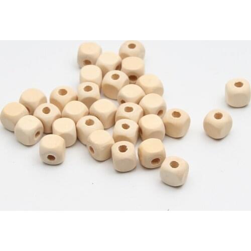 100Pcs Natural Color Wood Beads 8/10mm Square Wood Spacer Beads For Jewelry Making DIY Bracelet Necklace Handmade Accessories
