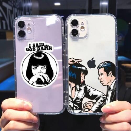 Pulp Fiction Phone Case Transparent for iPhone 6 7 8 11 12 s mini pro X XS XR MAX Plus cover funda shell