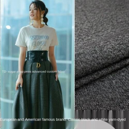 Black and white woven jacquard suit jacket garment fabric, sewing fabric factory shop is not out of stock