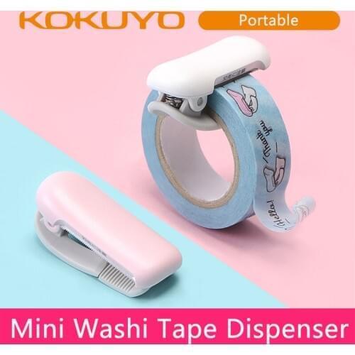 Color Of Macaron Mini Cute Washi Tape Dispenser Kawaii Portable Wasking Tape Cutter Japanese Stationery School Office Stationery