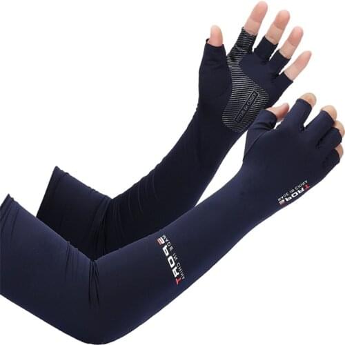 Dropship 2pcs Sport Arm Sleeves Cycling Running Fishing Climbing Arm Cover Sun UV Protection Ice Cool Sleeves With 5-finger Cuff