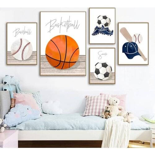 Football Basketball Baseball Golf Quotes Sport Wall Art Canvas Painting Nordic Posters And Prints Wall Pictures Kids Room Decor