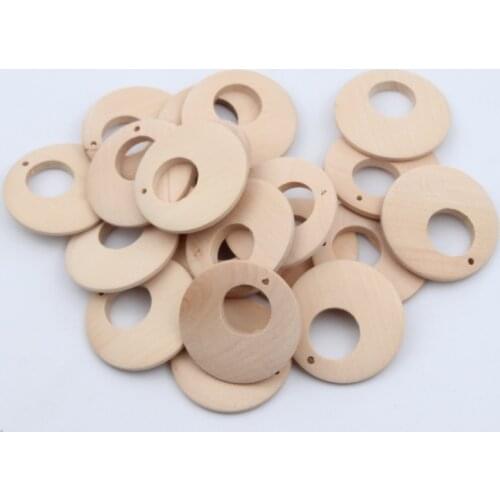 20pcs Natural Wood Beads Round Jewelry DIY Earring For Baby Kids Toys Spacer Beading Wooden Pendant Beads